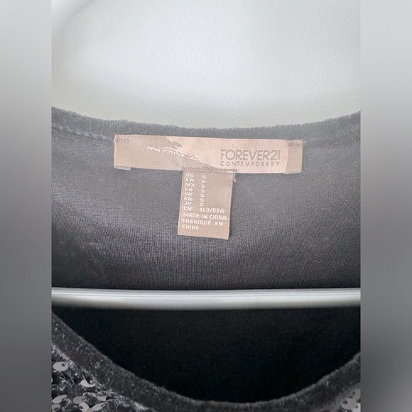 Forever 21 fuzzy, sequin, long sleeve cocktail dress. Very cozy & super sparkly! - Picture 5 of 5